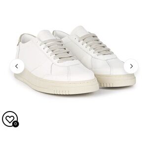 MONTEZEMOLO Men's White Calf Leather Tennis Court Sneakers Size 7
